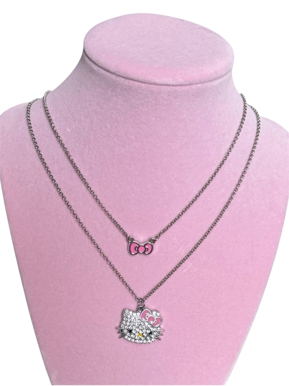 🎀New Hello Kitty Sanrio Silver Layering Necklaces🎀